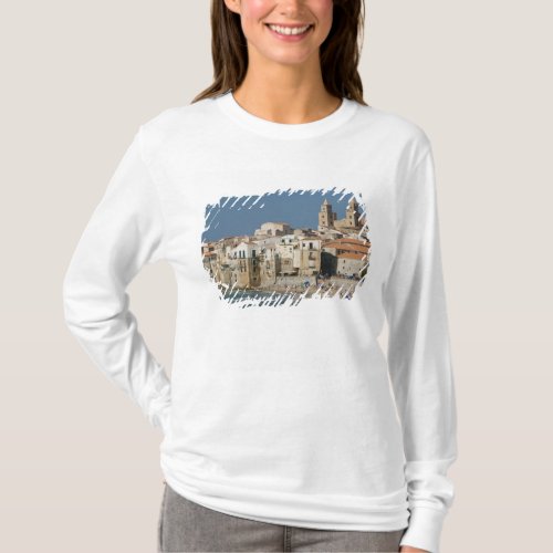 Italy Sicily Cefalu Town View with Duomo from T_Shirt