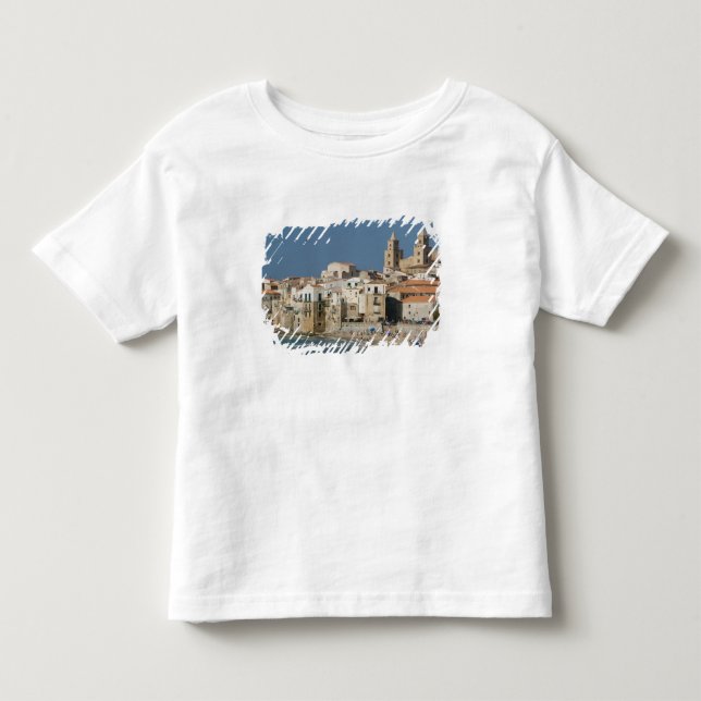 Italy, Sicily, Cefalu, Town View with Duomo from Toddler T-shirt (Front)