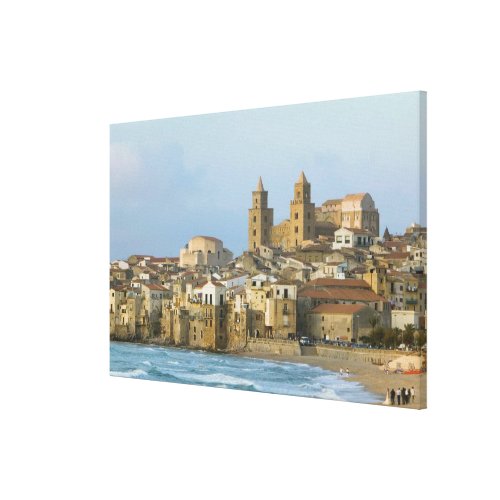 Italy Sicily Cefalu View with Duomo from 2 Canvas Print