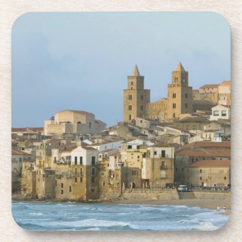 Italy Sicily Cefalu View with Duomo from 2 Coaster