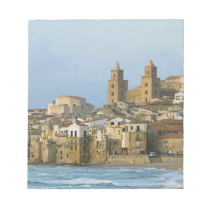 Italy, Sicily, Cefalu, View with Duomo from 2 Notepad