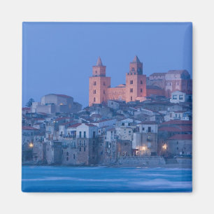 Italy, Sicily, Cefalu, View with Duomo from Magnet