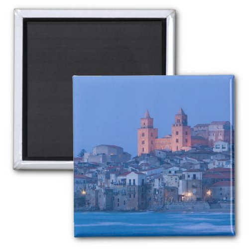 Italy Sicily Cefalu View with Duomo from Magnet