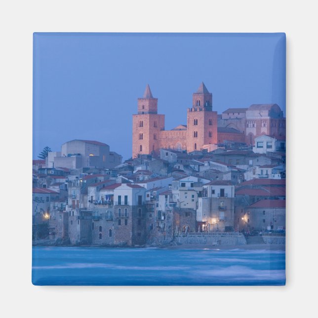 Italy, Sicily, Cefalu, View with Duomo from Magnet (Front)