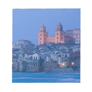 Italy, Sicily, Cefalu, View with Duomo from Notepad