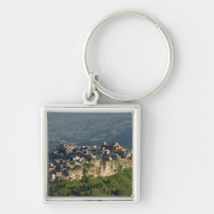 Italy, Sicily, Enna, Calascibetta, Morning View 2 Keychain