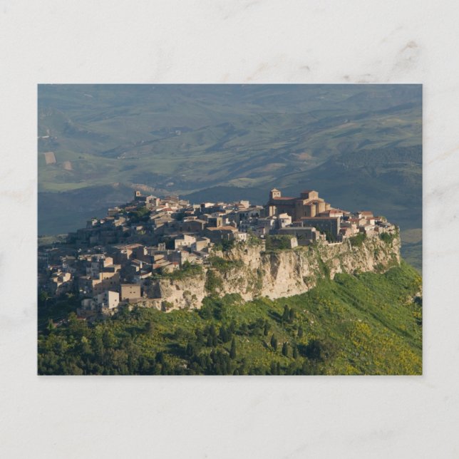 Italy, Sicily, Enna, Calascibetta, Morning View 2 Postcard (Front)