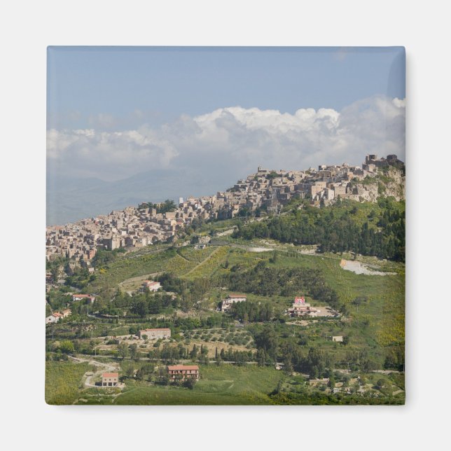 Italy, Sicily, Enna, Calascibetta, Morning View Magnet (Front)