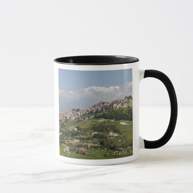 Italy, Sicily, Enna, Calascibetta, Morning View Mug (Right)