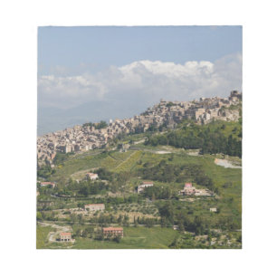Italy, Sicily, Enna, Calascibetta, Morning View Notepad