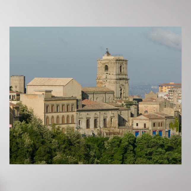 Italy, Sicily, Enna, Town View from Rocca di 2 Poster (Front)