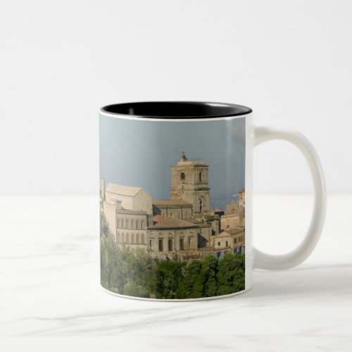Italy Sicily Enna Town View from Rocca di 2 Two_Tone Coffee Mug