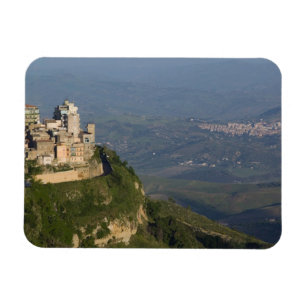 Italy, Sicily, Enna, Town View from Rocca di Magnet