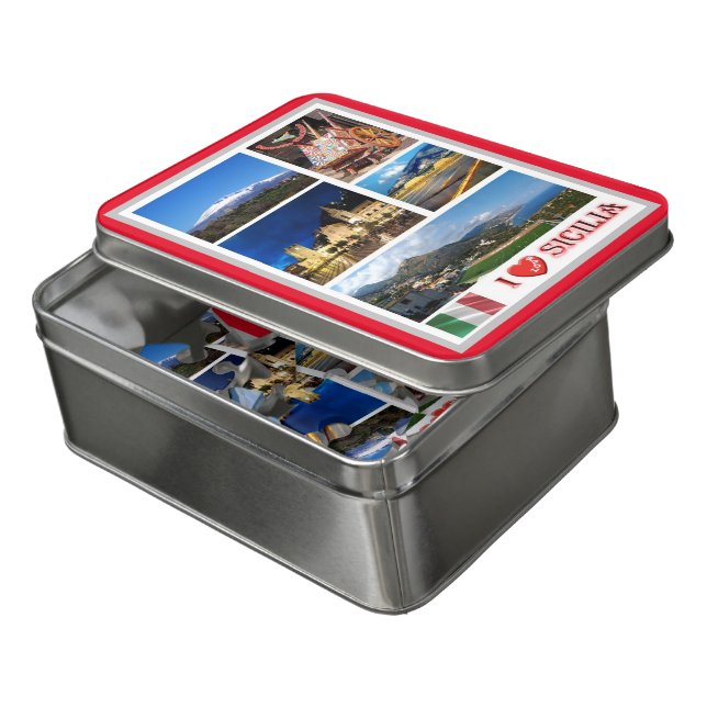 Italy - Sicily - I Love - Jigsaw Puzzle (Lid Open)