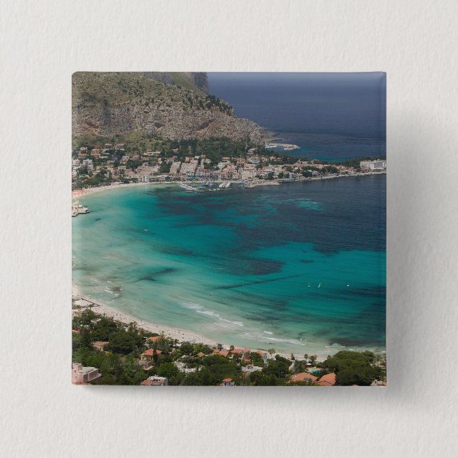 Italy, Sicily, Mondello, View of the beach from Button (Front)