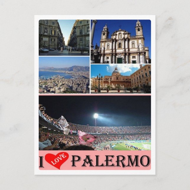 Italy - Sicily - Palermo - I Love - Postcard (Front)