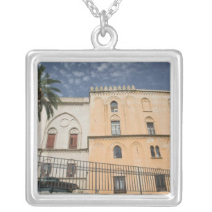 Italy, Sicily, Palermo, Palazzo dei Normanni Silver Plated Necklace