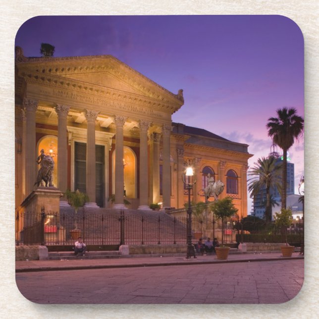 Italy, Sicily, Palermo, Teatro Massimo Opera Beverage Coaster (Front)