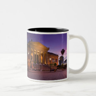 Italy, Sicily, Palermo, Teatro Massimo Opera Two-Tone Coffee Mug