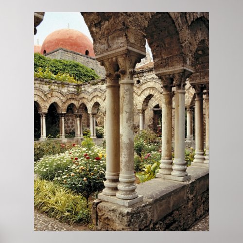 Italy Sicily Palermo The cloisters survive as Poster