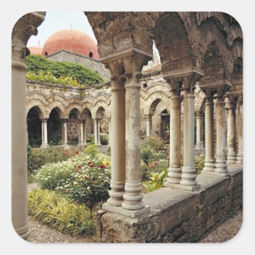 Italy Sicily Palermo The cloisters survive as Square Sticker