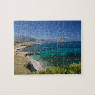 Italy, Sicily, San Vito Lo Capo, View of Gulf of Jigsaw Puzzle