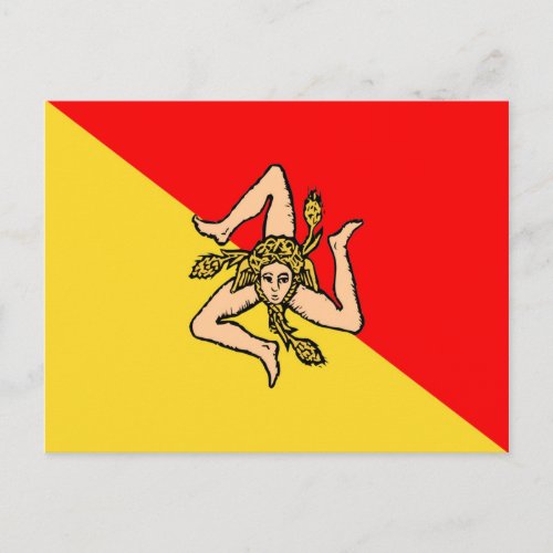 Italy Sicily Sicilian flag Postcard