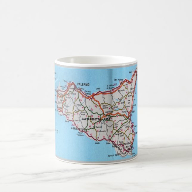 Italy - Sicily - Sicily Map - Coffee Mug (Center)