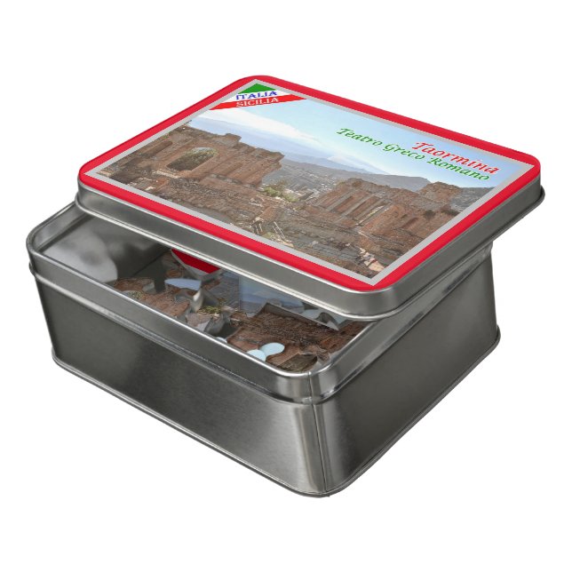 Italy - Sicily - Taormina - Greek-Roman Theater - Jigsaw Puzzle (Lid Open)