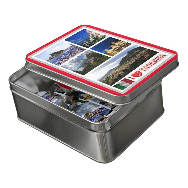 Italy - Sicily - Taormina - I Love - Jigsaw Puzzle (Lid Open)