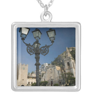 ITALY, Sicily, TAORMINA: Piazza iX Aprile, San Silver Plated Necklace