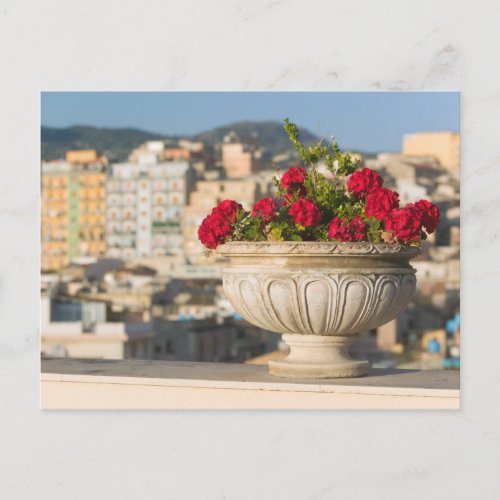 Italy Sicily Termini Imerese View  Flowers Postcard