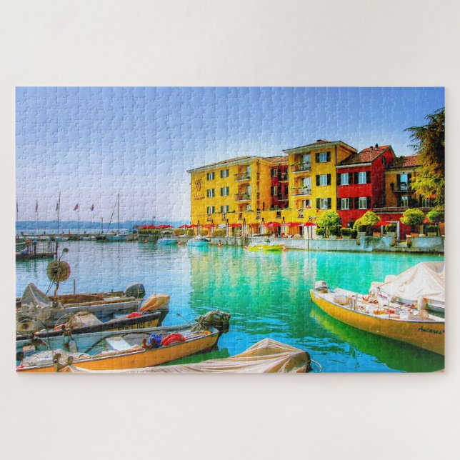Italy Sirmione Lake Garda Waterfront Jigsaw Puzzle (Horizontal)