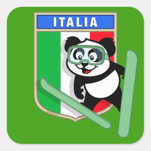 Italy Ski_jumping Panda Square Sticker