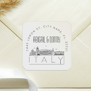 Italy Skyline Pre-Addressed Envelope Seal
