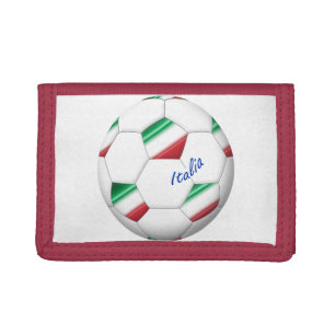 ITALY SOCCER ball and flag of the national team Trifold Wallet