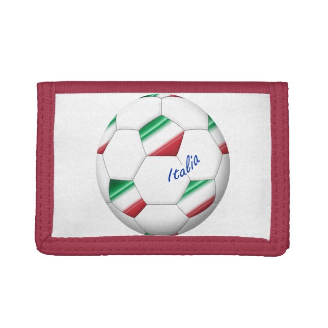 ITALY SOCCER ball and flag of the national team Trifold Wallet (Front)