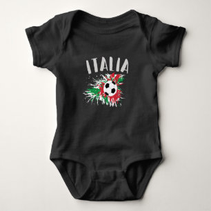 Italy Soccer Ball Grunge Flag Baby Bodysuit