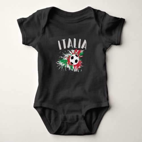 Italy Soccer Ball Grunge Flag Baby Bodysuit