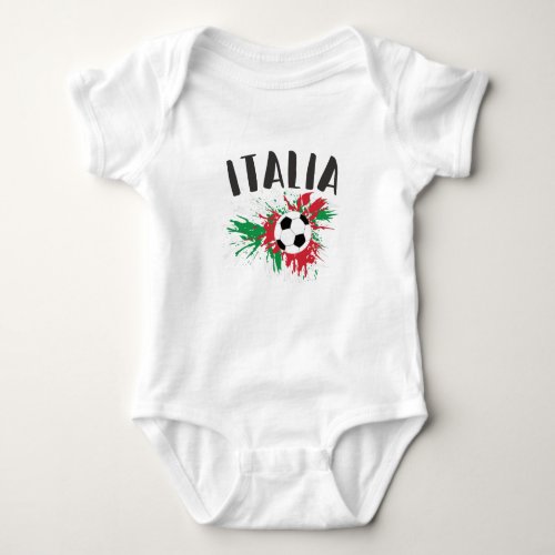 Italy Soccer Ball Grunge Flag Baby Bodysuit