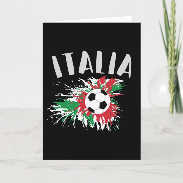 Italy Soccer Ball Grunge Flag Card (Front)