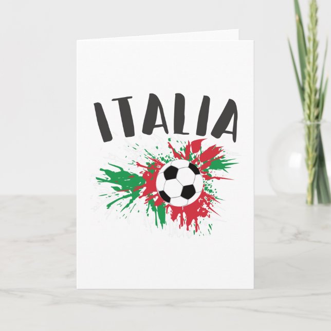 Italy Soccer Ball Grunge Flag Card (Front)