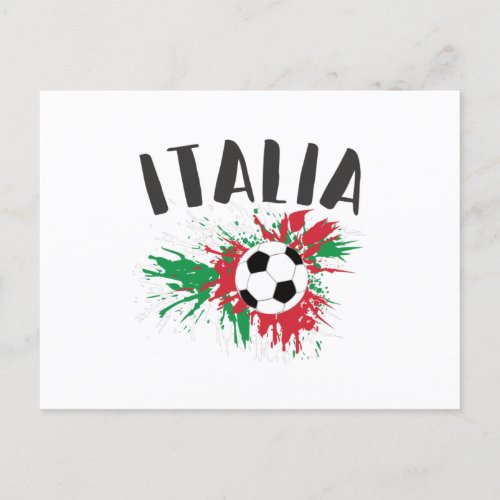 Italy Soccer Ball Grunge Flag Postcard