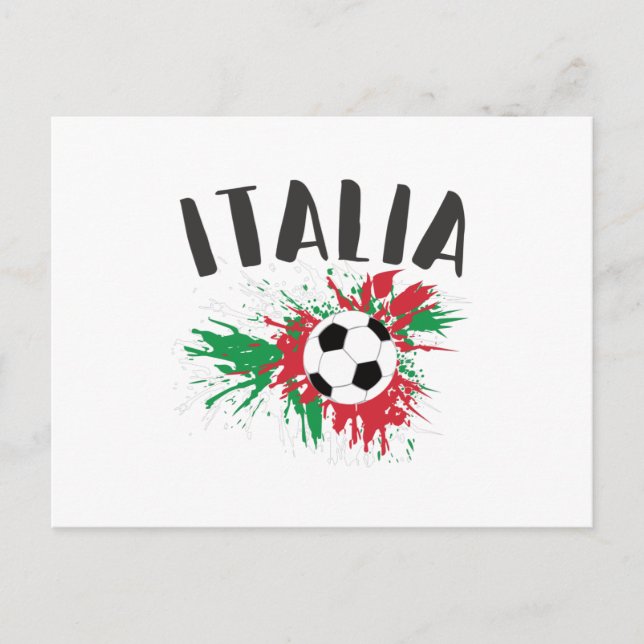 Italy Soccer Ball Grunge Flag Postcard (Front)