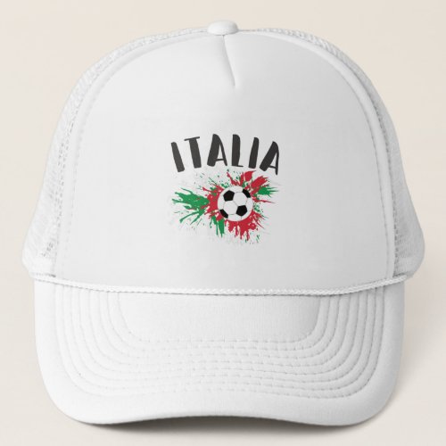 Italy Soccer Ball Grunge Flag Trucker Hat