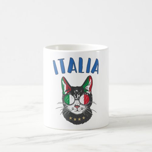 Italy Soccer Cat Mascot Italian Fan flag Coffee Mug