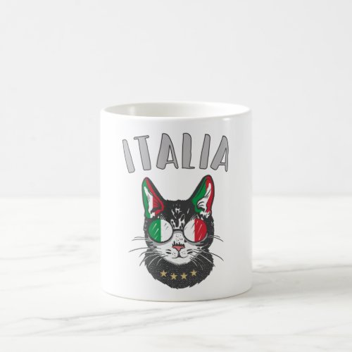 Italy Soccer Cat Mascot Italian Fan flag Coffee Mug