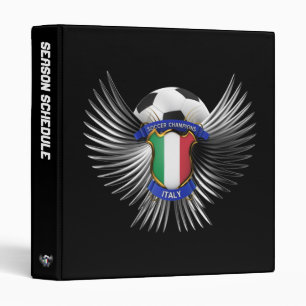 Italy Soccer Champions 3 Ring Binder
