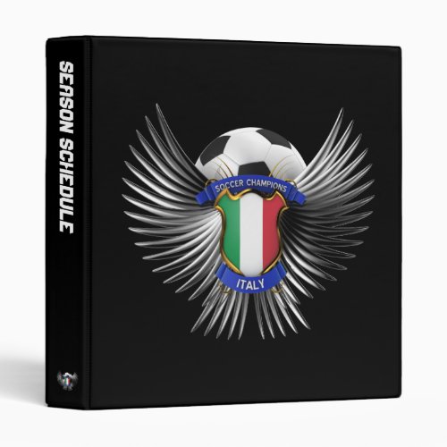 Italy Soccer Champions 3 Ring Binder