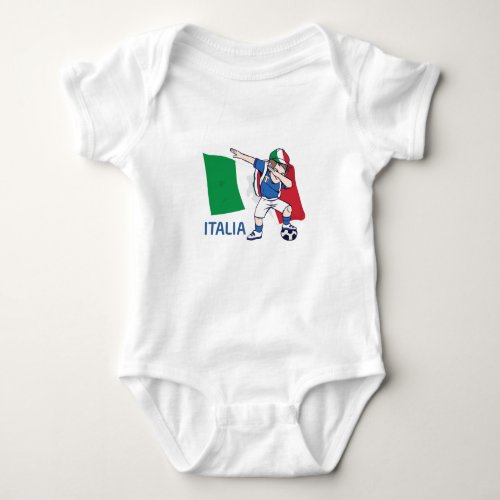 Italy Soccer Fan Kid dabbing schoolboy Baby Bodysuit